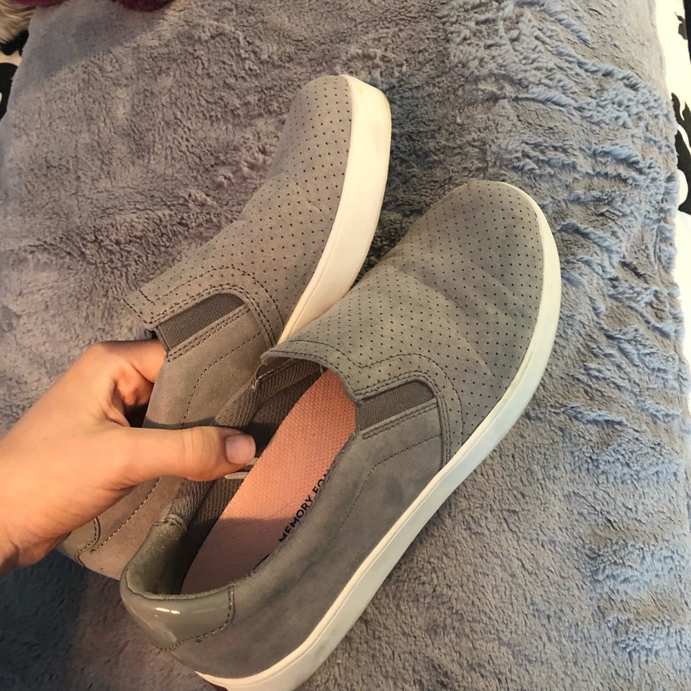 Grey slip on shoes